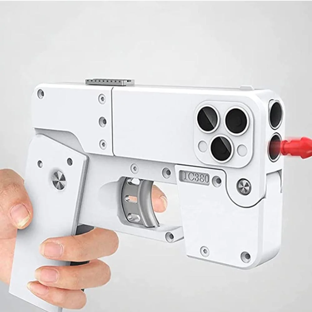 iPhone Folding Gun Soft Bullets Toy Gun Shell Ejecting Folding Mobile Phone Shopify Dropshipping