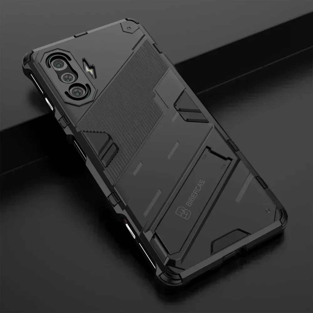 Shockproof Armor Rugged TPU Bumper Fundas Cover For Xiaomi Poco F3 GT Redmi K40 K 40 Gaming Case PC Stand Coque Shell Housing