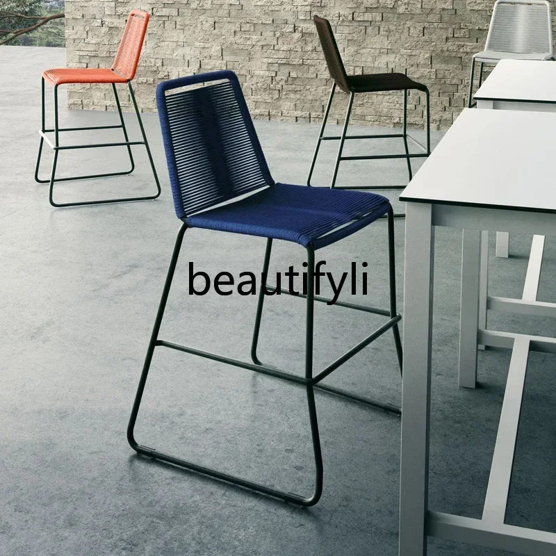 CC – ensemble Table et chaise en rotin tissé en teck, imperméable, pour balcon, Villa extérieure, cour, sable, loisirs, café, Restaurant occidental