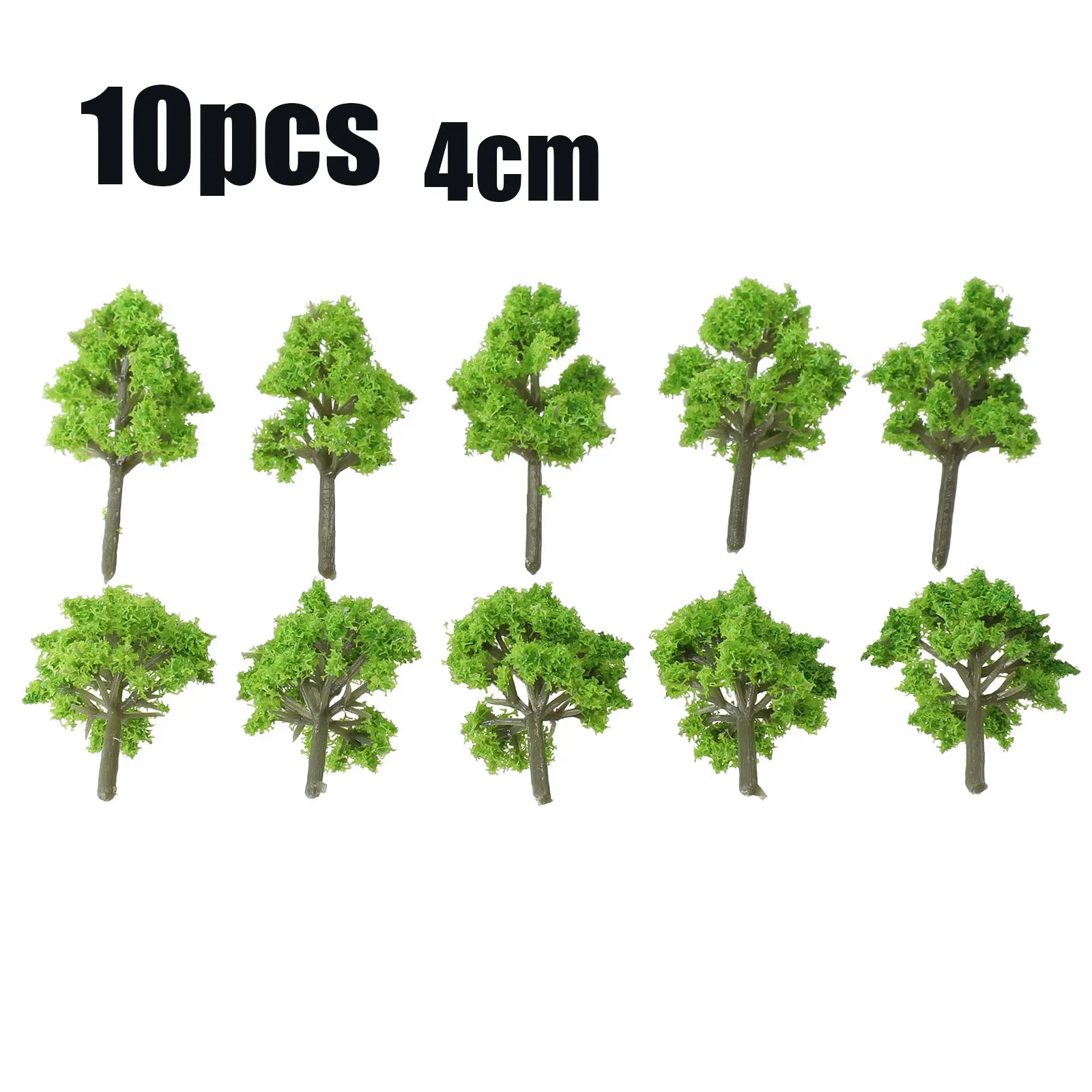 10Pc 4CM Plastic Model Train Artificial Miniature Tree Scenery Railroad Decoration Building Landscape Accessories Toy For