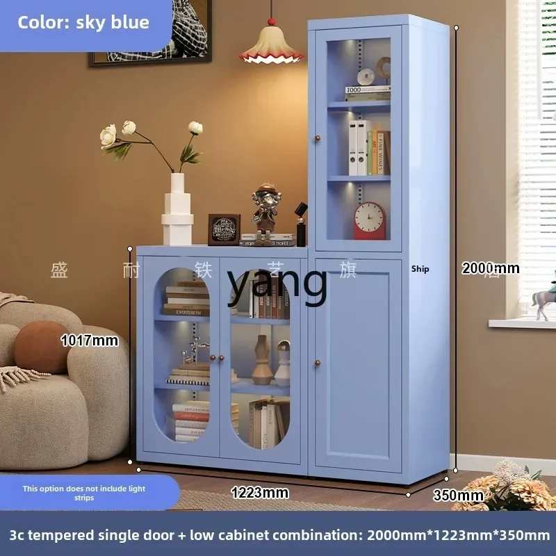 yjq children's bookcase low bookcase combination modern simple cream style bookshelf living room cabinet