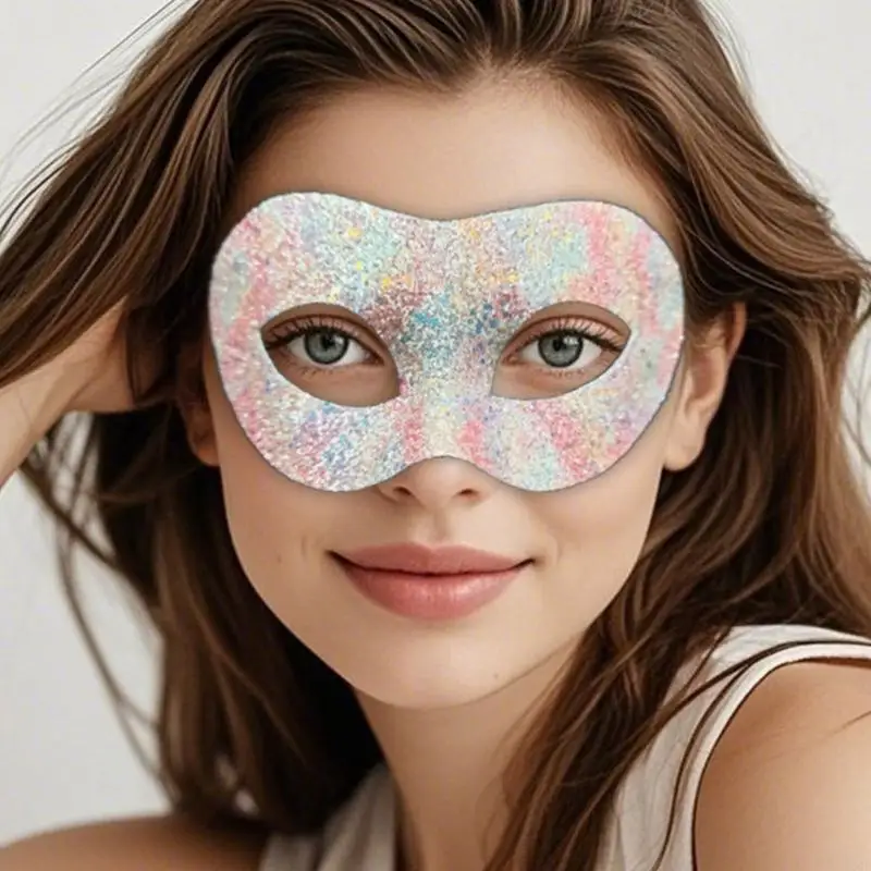 الرجال النساء ملونات ملون بريق هالوين قناع تنكس ملحقات الأزياء ملحقات نصف الوجه لقناع لحفلات Cosplay Cosplay