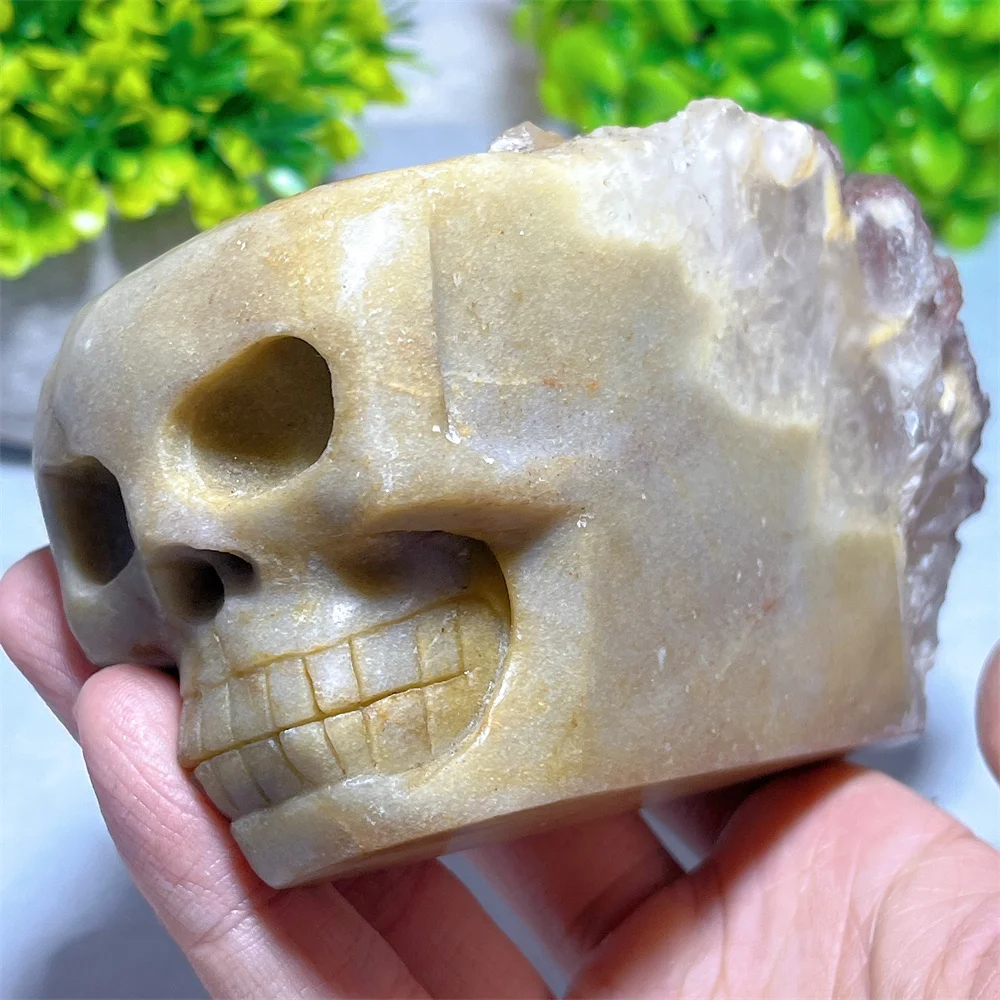 Crystal Natural Skull Specimen Stone Quartz Carving Mineral Reiki Energy Feng Shui Gemstone Decoration Healing Gemstone