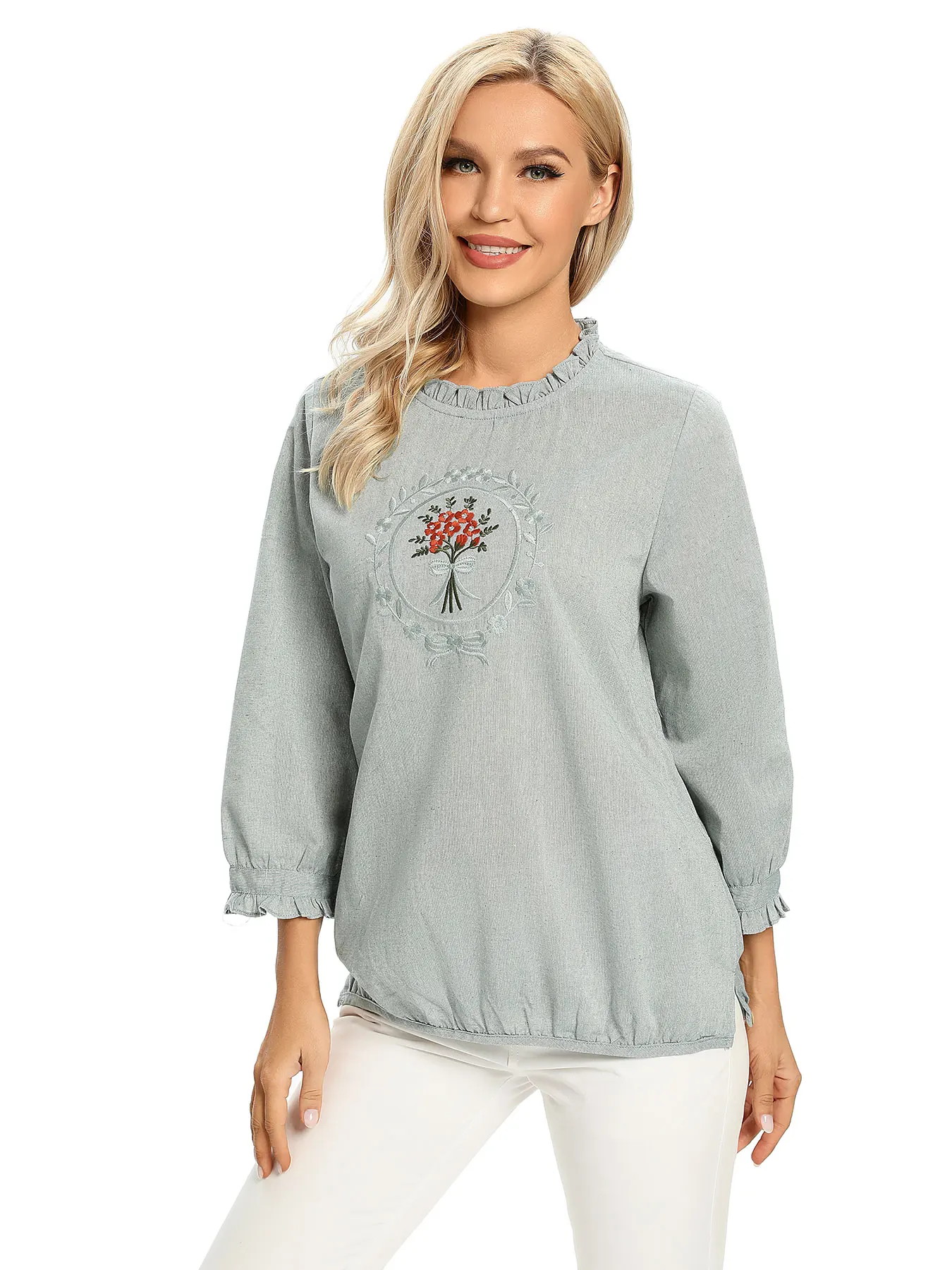 

Женский тканый модный повседневный топ на весну и осень