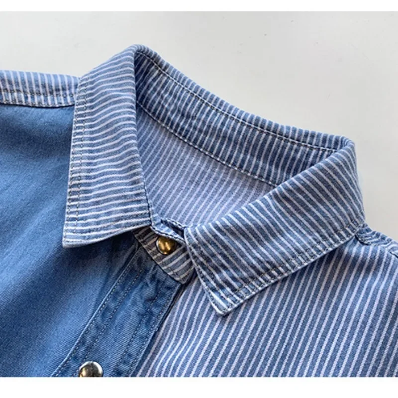 Fashion Vintage Camisa Jeans Shirt Women Cotton Long Sleeve Women\'s Denim Blouse Loose Casual Loose Office Lady Tops Clothes