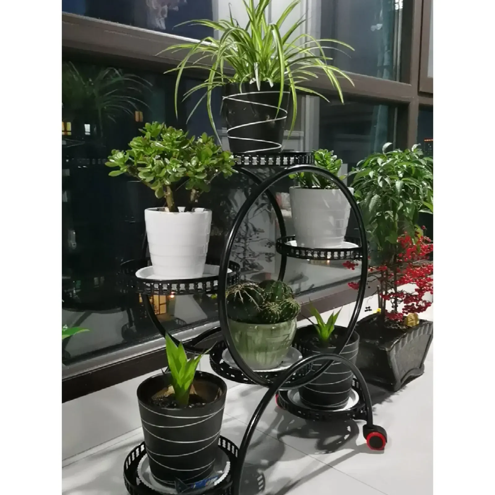 6 Tiers Metal Plant Stand Garden Flower Pot Rack Display Shelf for Outdoor Indoor