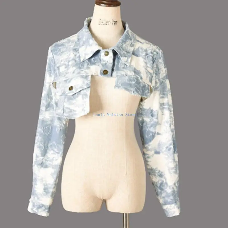 

L5YB Fashion Half Jackets With Long Sleeves For Women Crop Top Dress Skirt Shorts