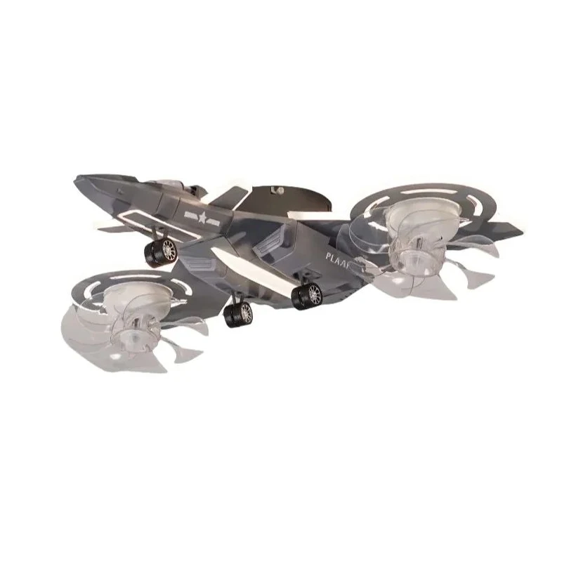 Children's room airplane fan ceiling light bedroom full spectrum eye protection Lamp voice activated boy's room ceiling lights