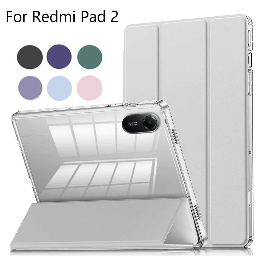 Support Auto Sleep/wake Clear Crystal Tablet Case for Redmi Pad 2 2025 11 Inch Shockproof with Clear Back with Pen Slot Cover