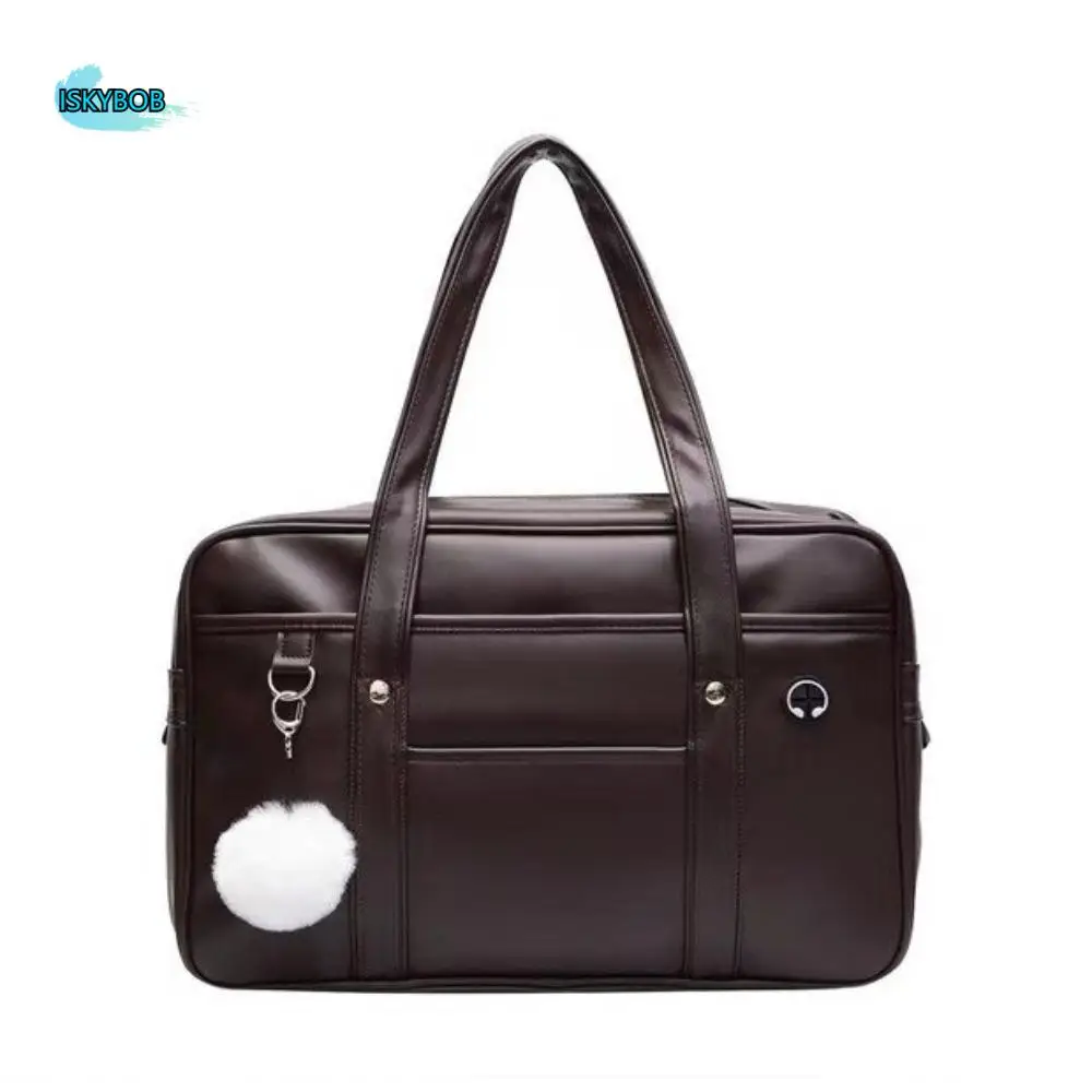 

PU Leather JK Uniform Bag Retro Handbag Korean Style Preppy Style Shoulder Bag Junior High School Solid Color Crossbody Bag
