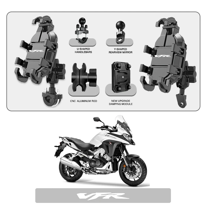 

Phone Mount Stand Motorcycle Holder 360° Rotatable ABS Adjustable For Honda VFR VFR750 VFR800 VFR800X 750 1200F VFR800F
