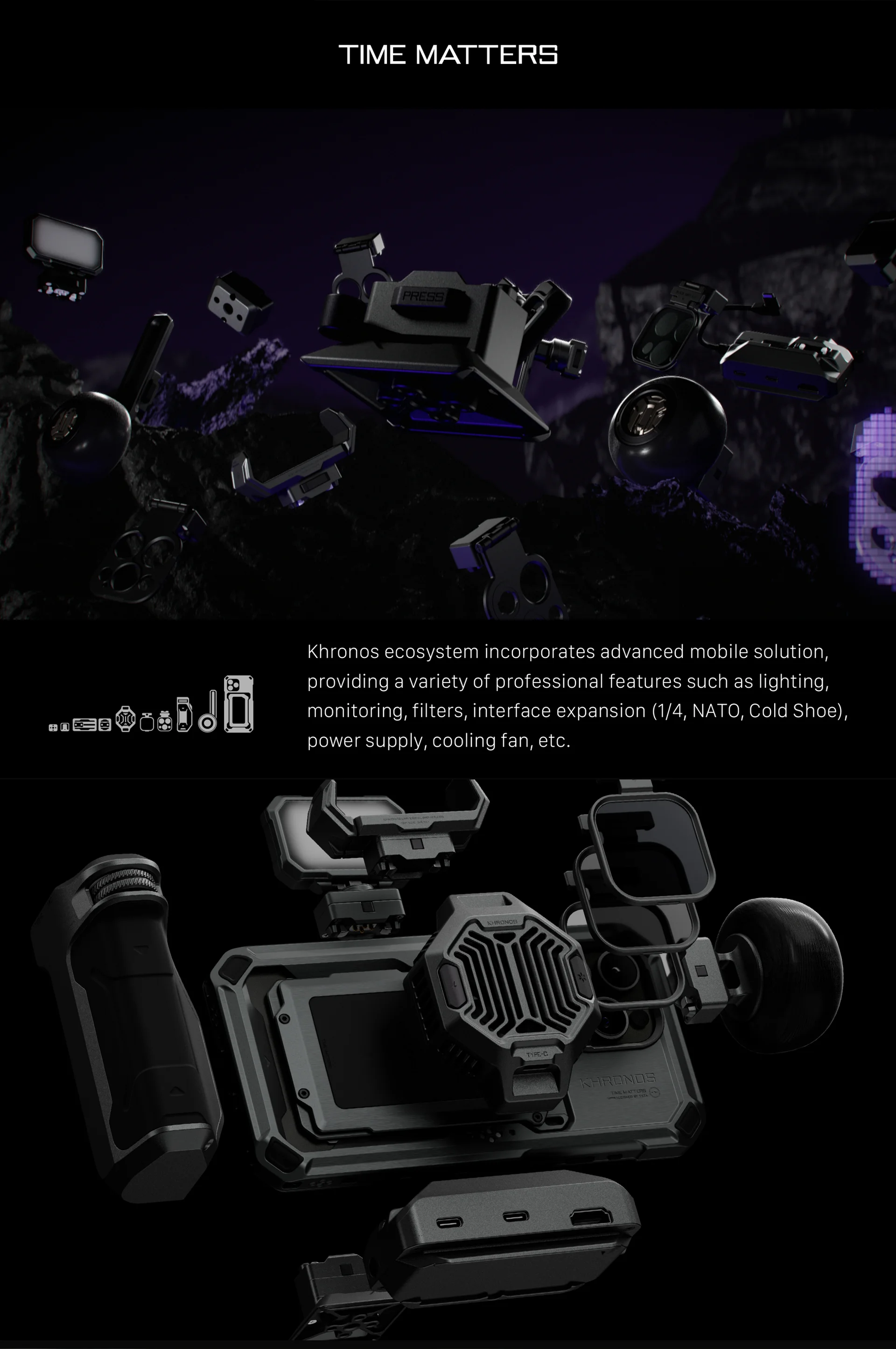TILTA Khronos Zubehör iPhone 15 Pro/Pro Max Cage Ecosystem Zubehör Mobile Video-Lösungen für Schnellwechselfilter – Detail 12