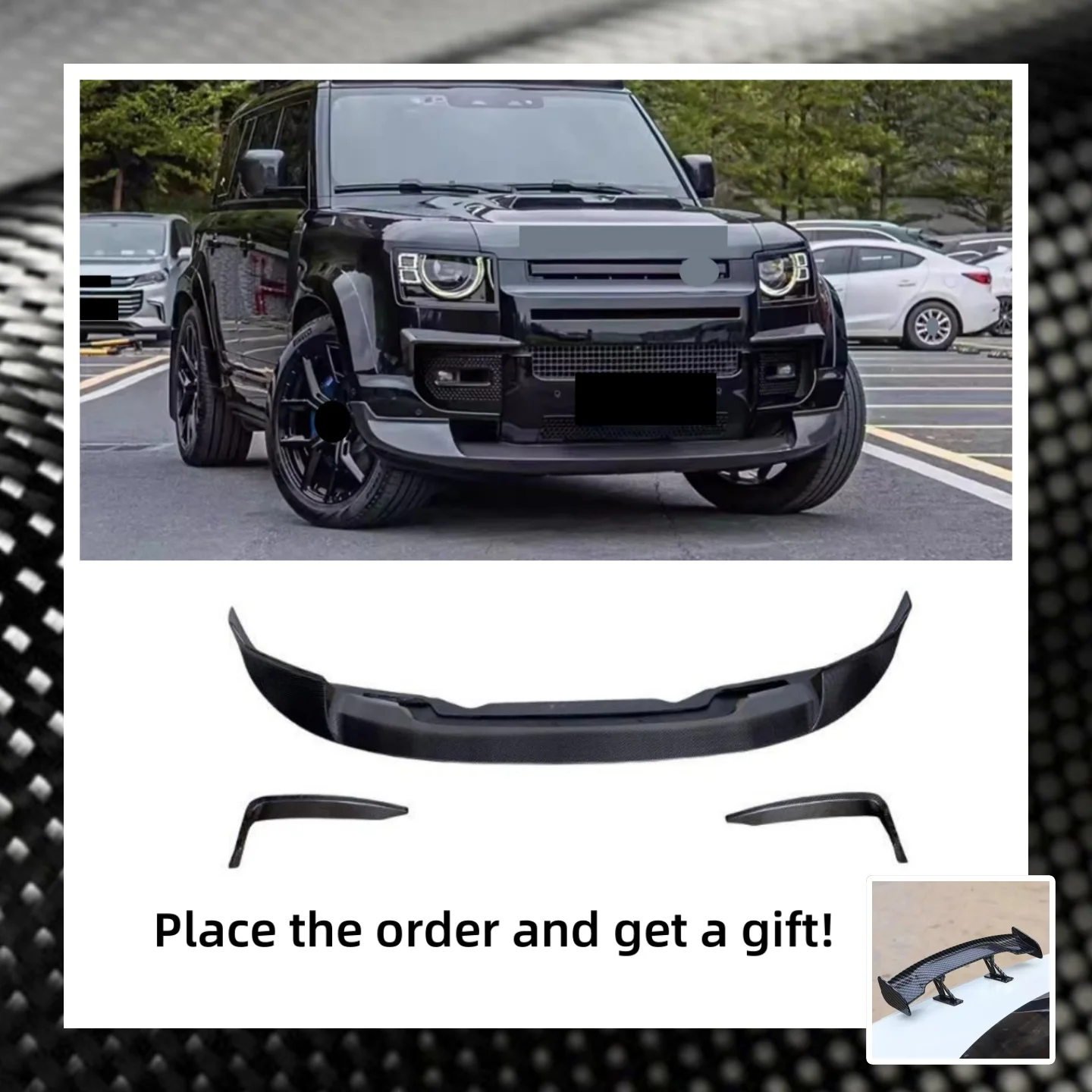 

Carbon fiber Front Lip Surround Body kit for Land Rover Defender 90 110 130 2020-2023 Front shovel Air Knife