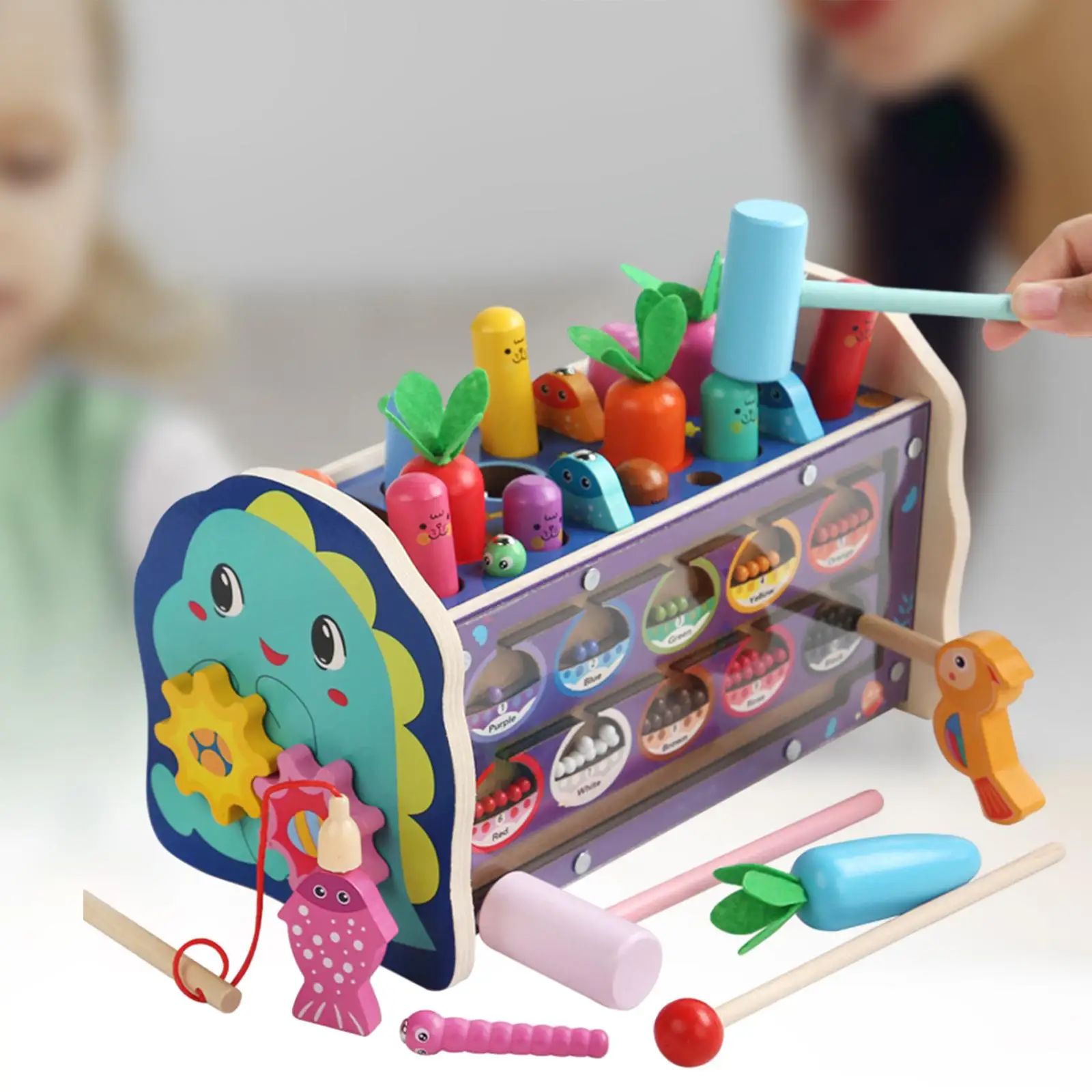 Banco de golpeo de madera Montessori para niños, juguete de habilidad motora fina, regalos de cumpleaños para niños de 1, 2, 3 y 4 años