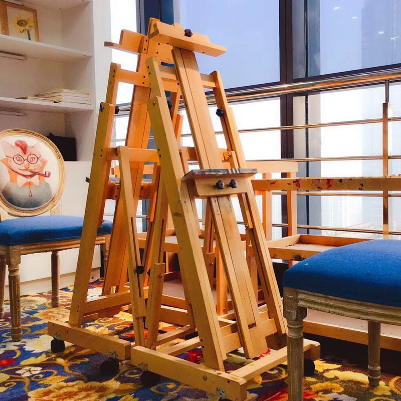 

Beech wood bracket type floor folding professional flat dual-purpose oil painting sketch easel real estate advertising KT board