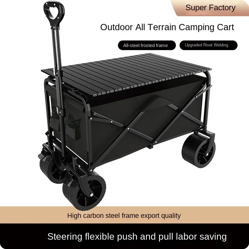 Foldable Trolley on Wheels Camping Trolley Cart Transport Trolleys Chariot Pliant Electric Bike Folding Cargo Cart