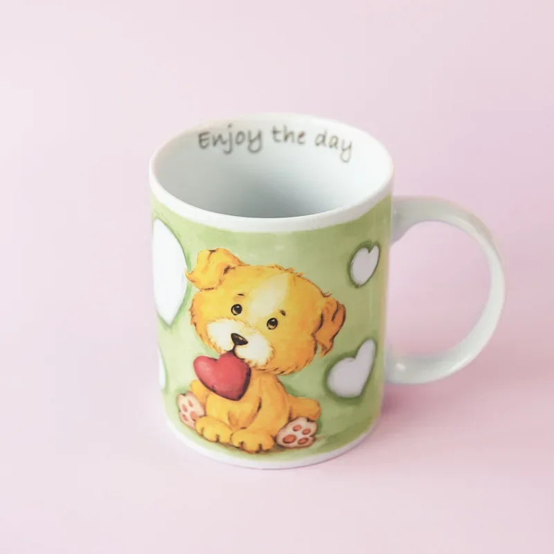 Cute Cartoon Ceramic Cup Bar Porcelain Mug Straight Cup Home Tea Coffee Milk Mugs Coffee Cup Kawaii