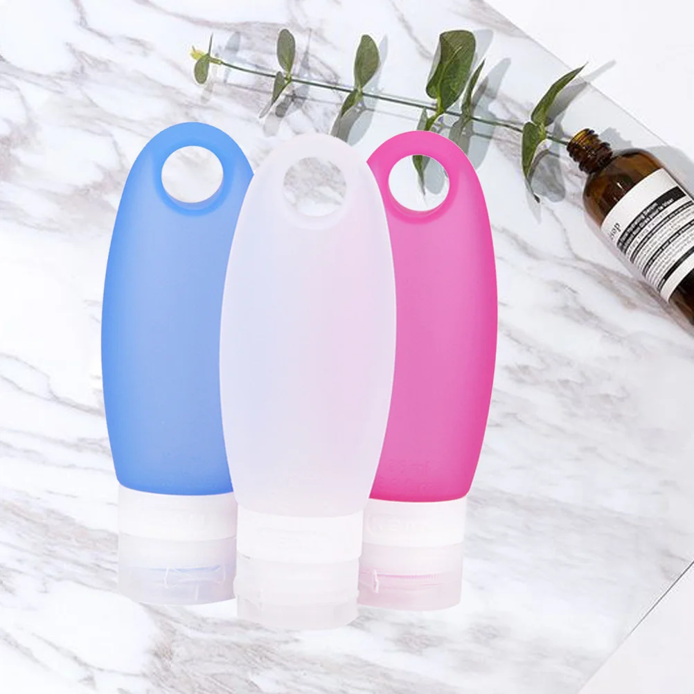 

3pcs Silicone Travel Bottles Refillable Reusable Portable Shampoo Lotion Container For Women Liquid Soap Essential Oil Blends