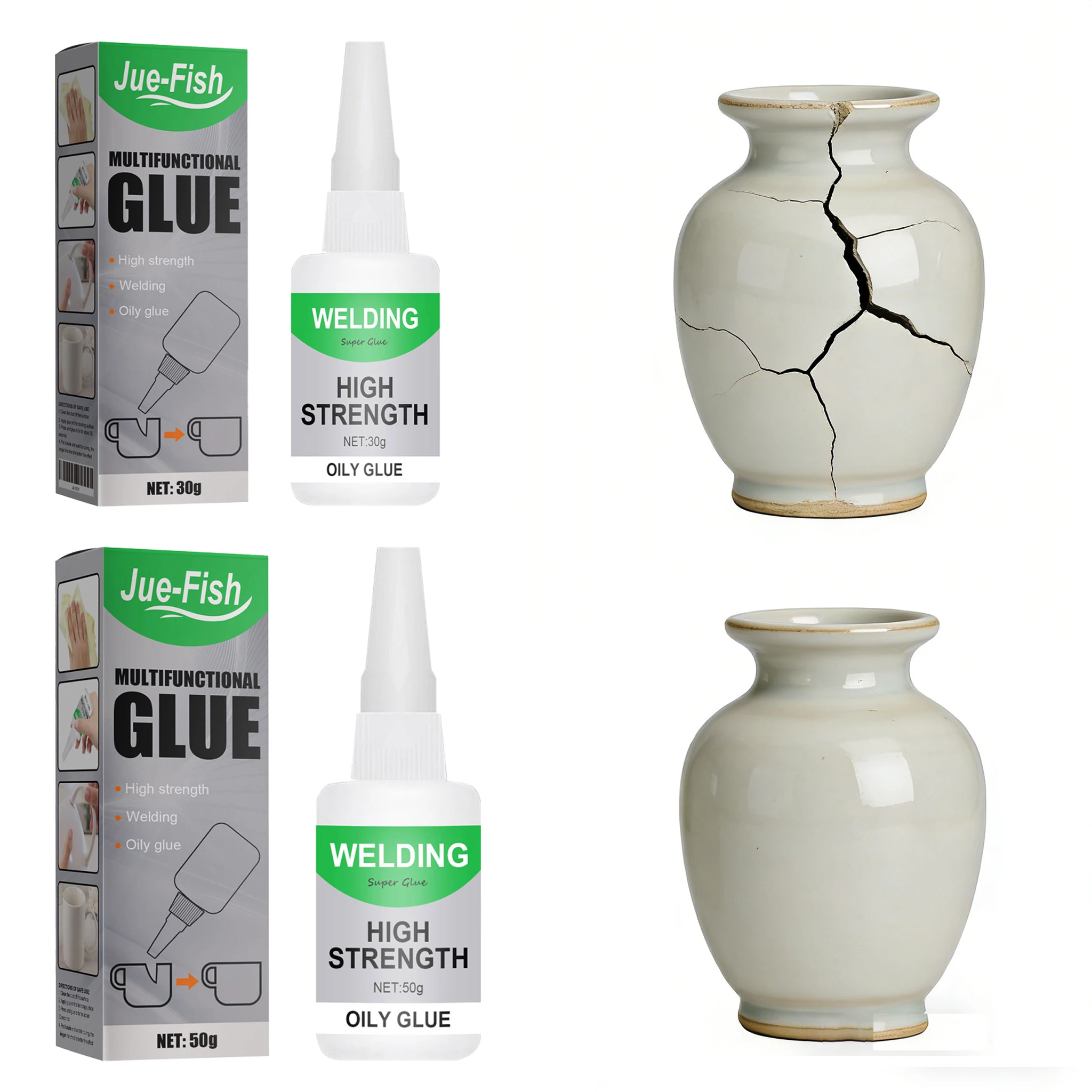 30/50ml Multi-functional Transparent Adhesive Waterproof Quick-drying Glue High Bonding Effective Repair Cracked Universal Glue