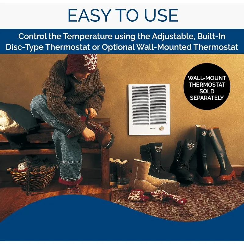 Broan-NuTone, White 198 High Capacity Wall Heater, Painted Grille, 4000/2000 Watt 240 VAC, 2000/4000