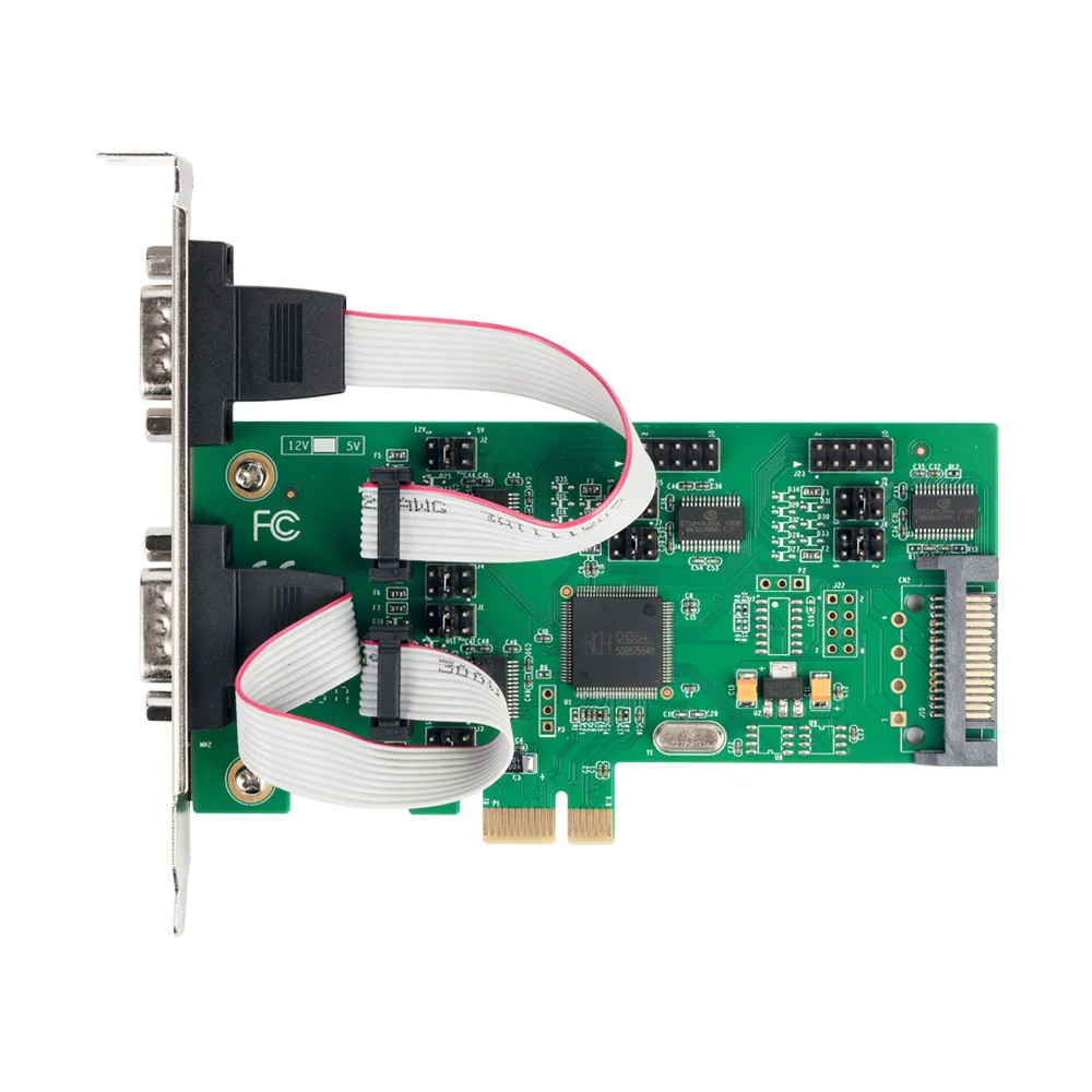 4 Port PCIe to RS232 Serial Adapter Card with High Speed WCH384 Chip Support 5/12V Power Output 16550 UART for Industry PC Bank