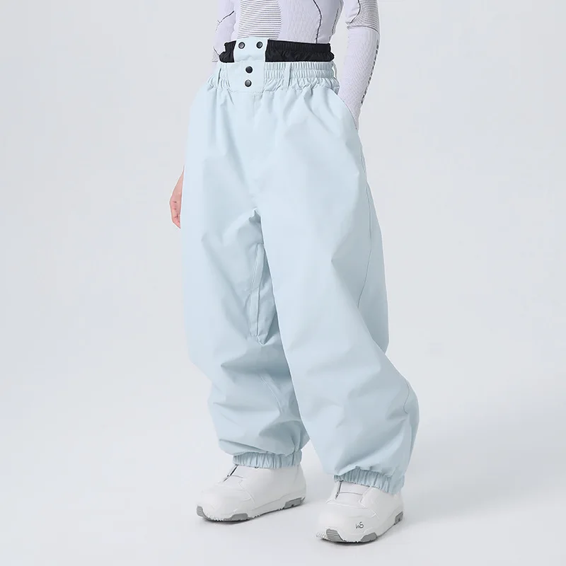 

Новые ветрозащитные лыжные брюки для занятий спортом на открытом воздухе, лыжные брюки с двойной доской, женские и мужские водонепроницаемые брюки, свободные плюшевые теплые зимние штаны
