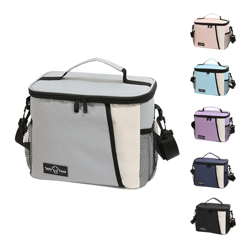 Borsa termica portatile isolata quadrata per pranzo portavivande da lavoro per donna di grande capacità Bento Cooler Bags Picnic Fresh Container