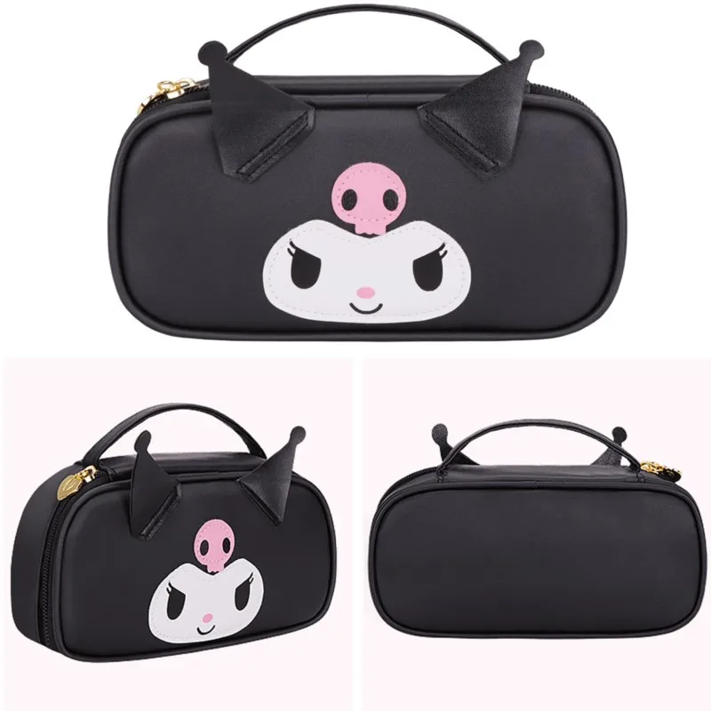 Sanrio Kuromi Large Capacity Pencil Case Cartoon Student Portable PU Pen Bag school Stationery My Melody Supplies Storage Bag