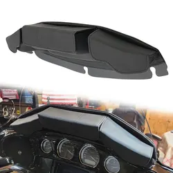 Motosiklet siyah cam çantası Tri kılıfı 3 cep Batwing Fairing çanta için Harley Touring Electra Glide sokak Glide 2014-up