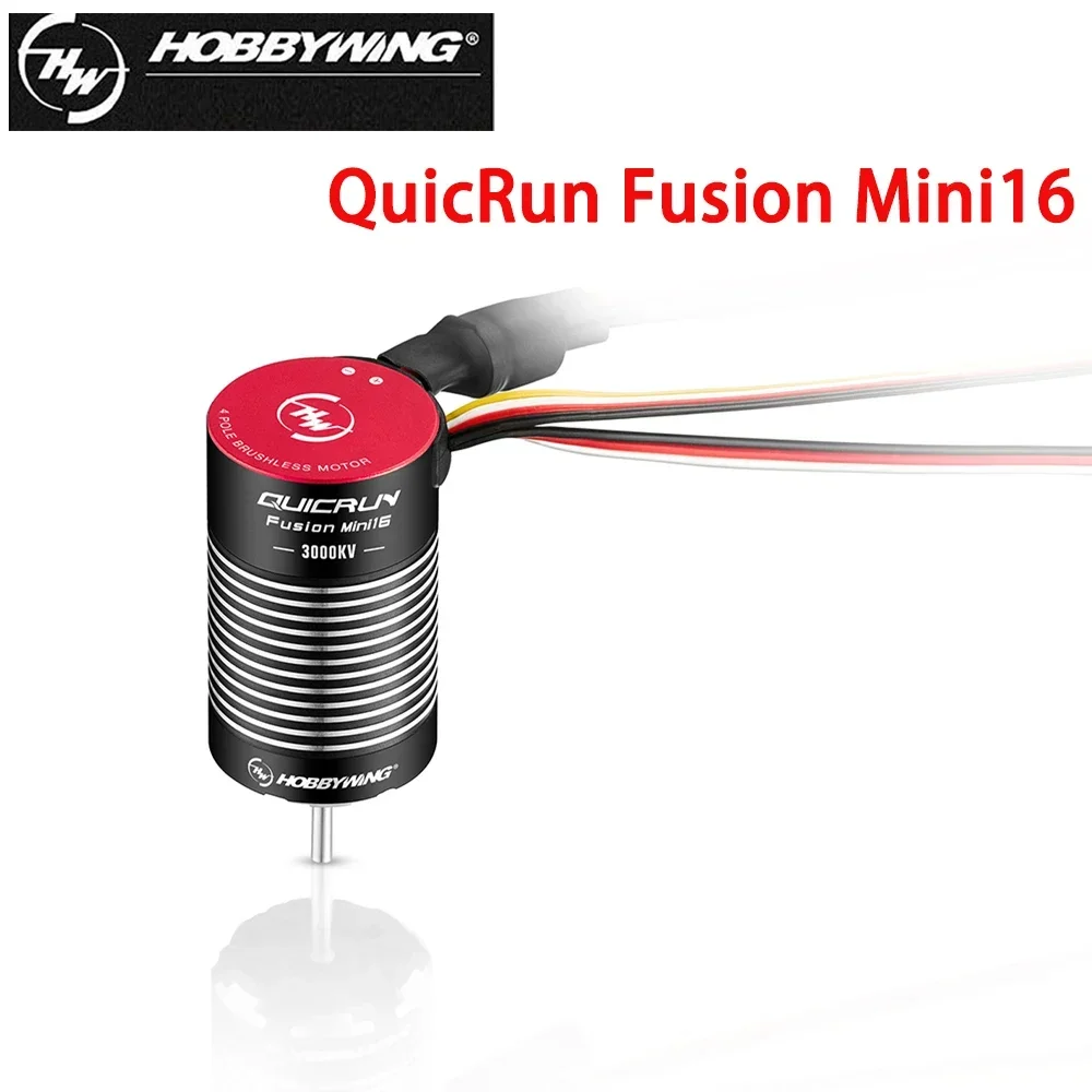 HobbyWing QuicRun Fusion Mini16 3000KV Waterproof Brushless Sensored Motor Built in 80A ESC 2 in 1  Program Card for 1/10