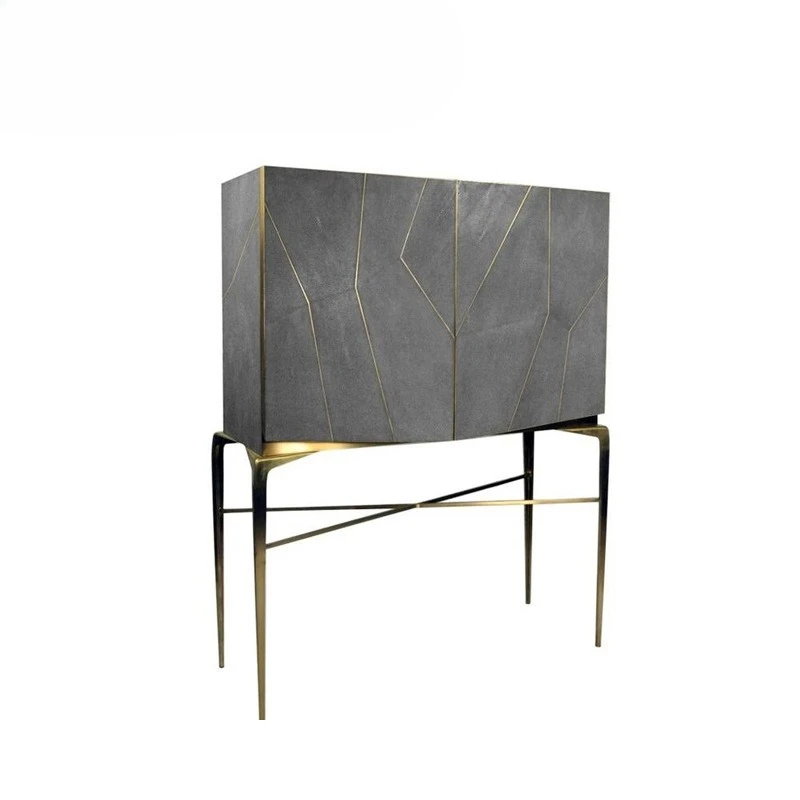 Hotel lobby decorative cabinets, solid wood display cabinets multi-functional cabinets