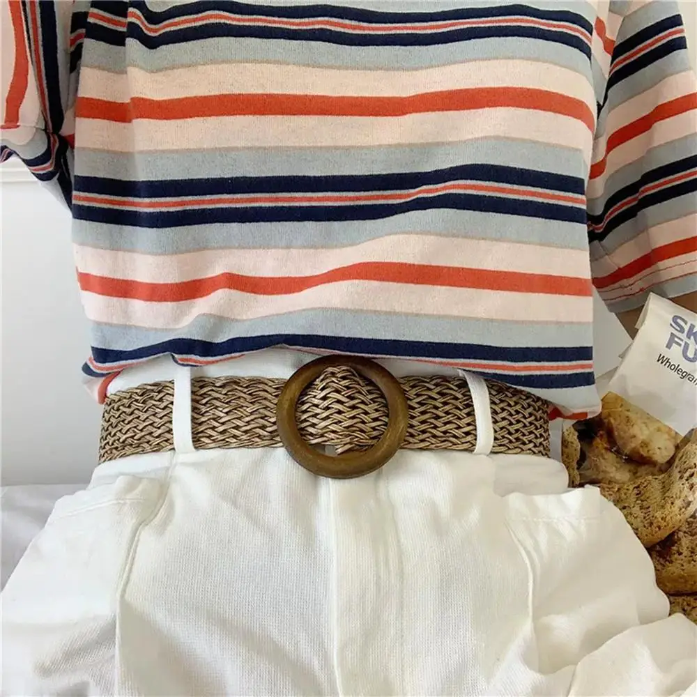 

Модный женский соломенный ремень, богемный широкий пояс, винтажный вязаный ремень, женское летнее повседневное платье, пояс, аксессуары для декора «сделай сам»