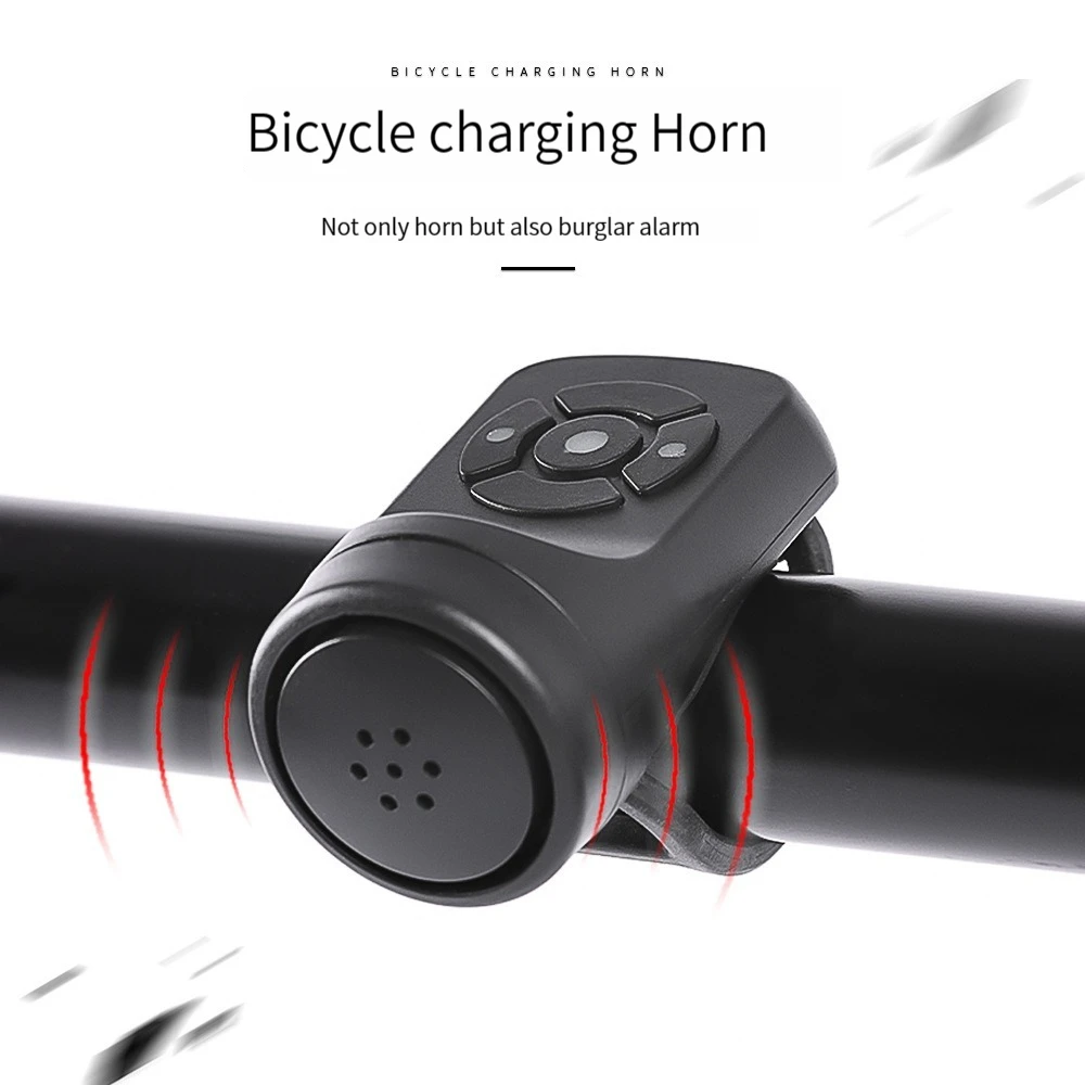 Mountain Road Cycling Anti-theft Alarm Horn Bike Accessories USB Rechargeable Bicycle Motorcycle Electric Bell Horn 4 Modes