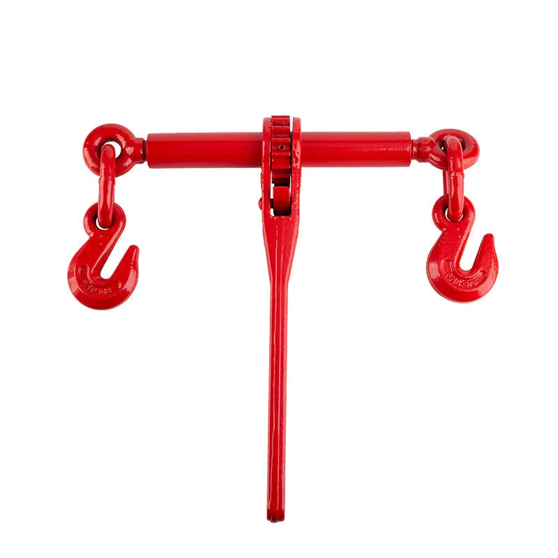 Heavy Duty Ratchet Chain Load Binder With Double Hooks For Flatbed Truck Tie Down And Oversize Cargo Transportation Securement