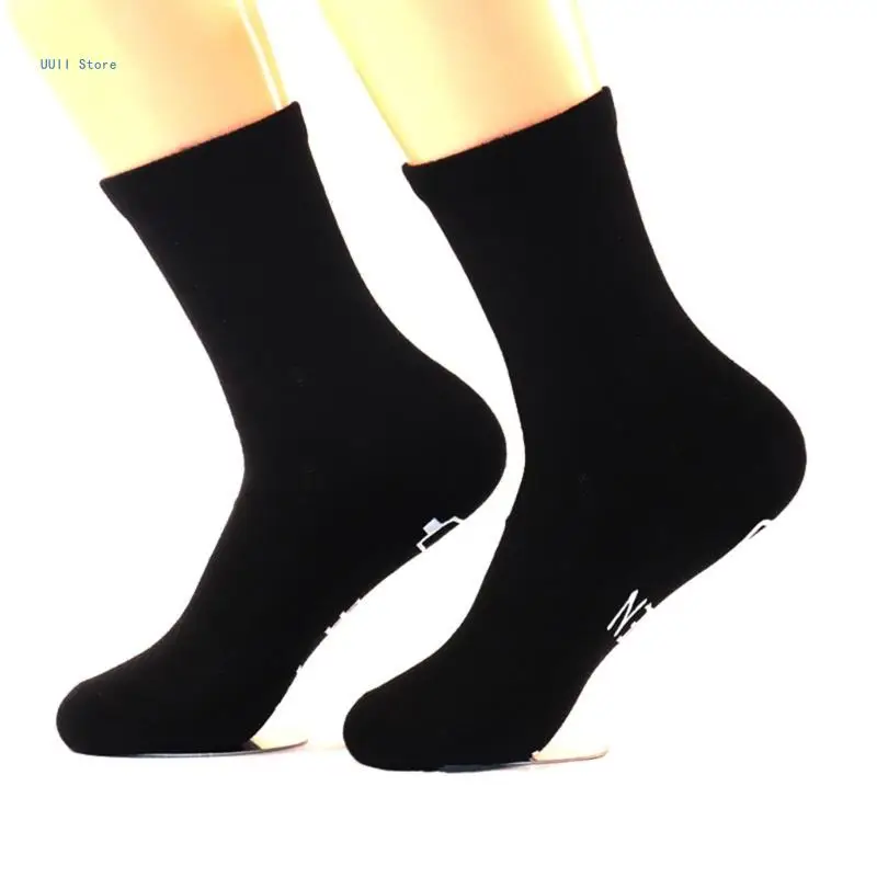 Casual Middle Calf Cotton Socks with Nonslip German Letters for Unisex Funny Sayings Novelty Antiskid Socks Hosiery