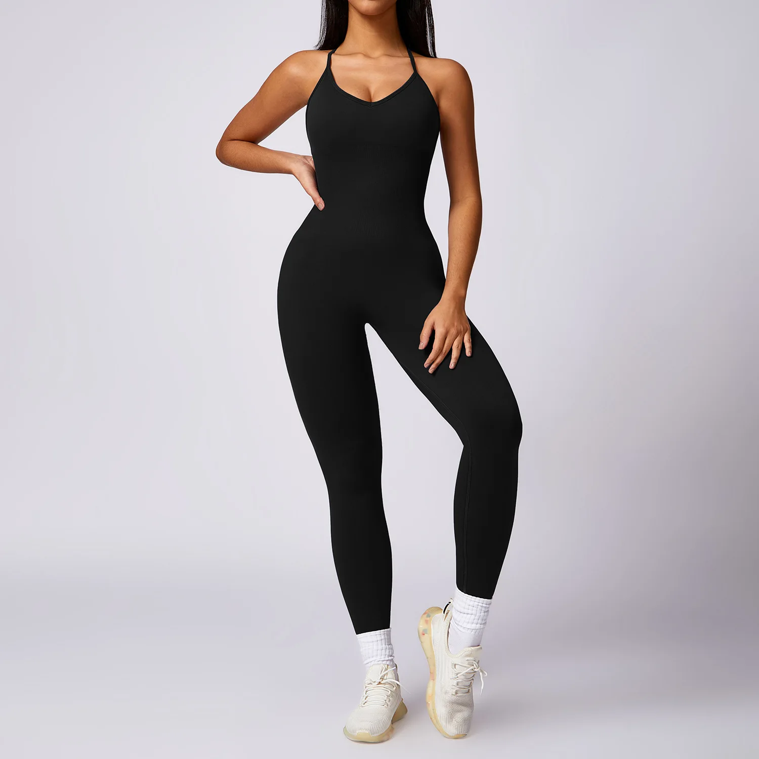 Women Full Seasons Casual Fitness Sporty Playsuit Bodycon Jumpsuit Sleeveless Slim Activewear All In One Jumpsuit Clothing Lady