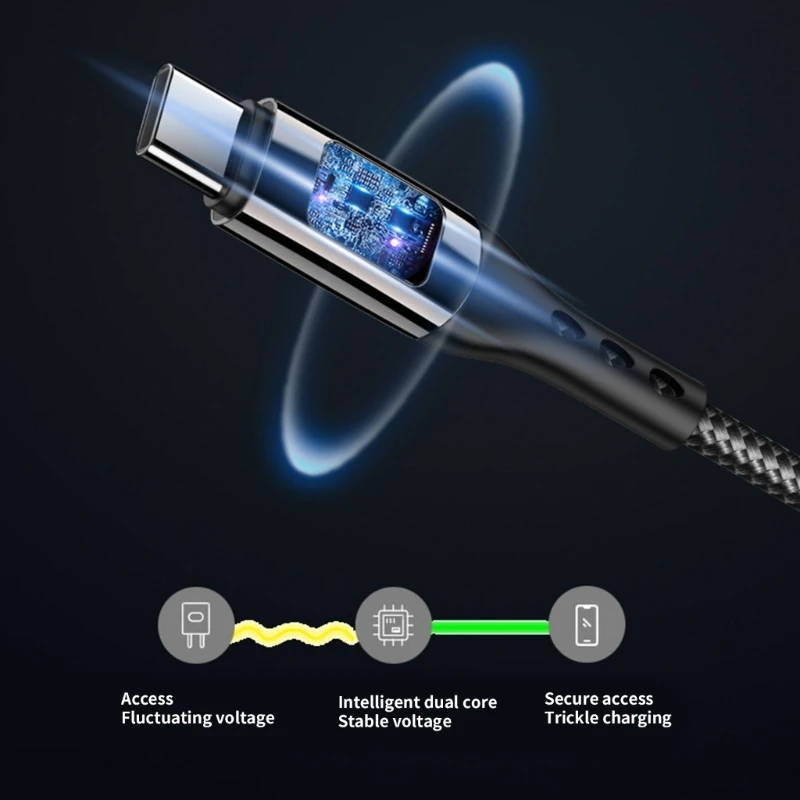 65W Charging Cord USB 480Mbps Data Sync Charging Cable for Phone Cable R58F