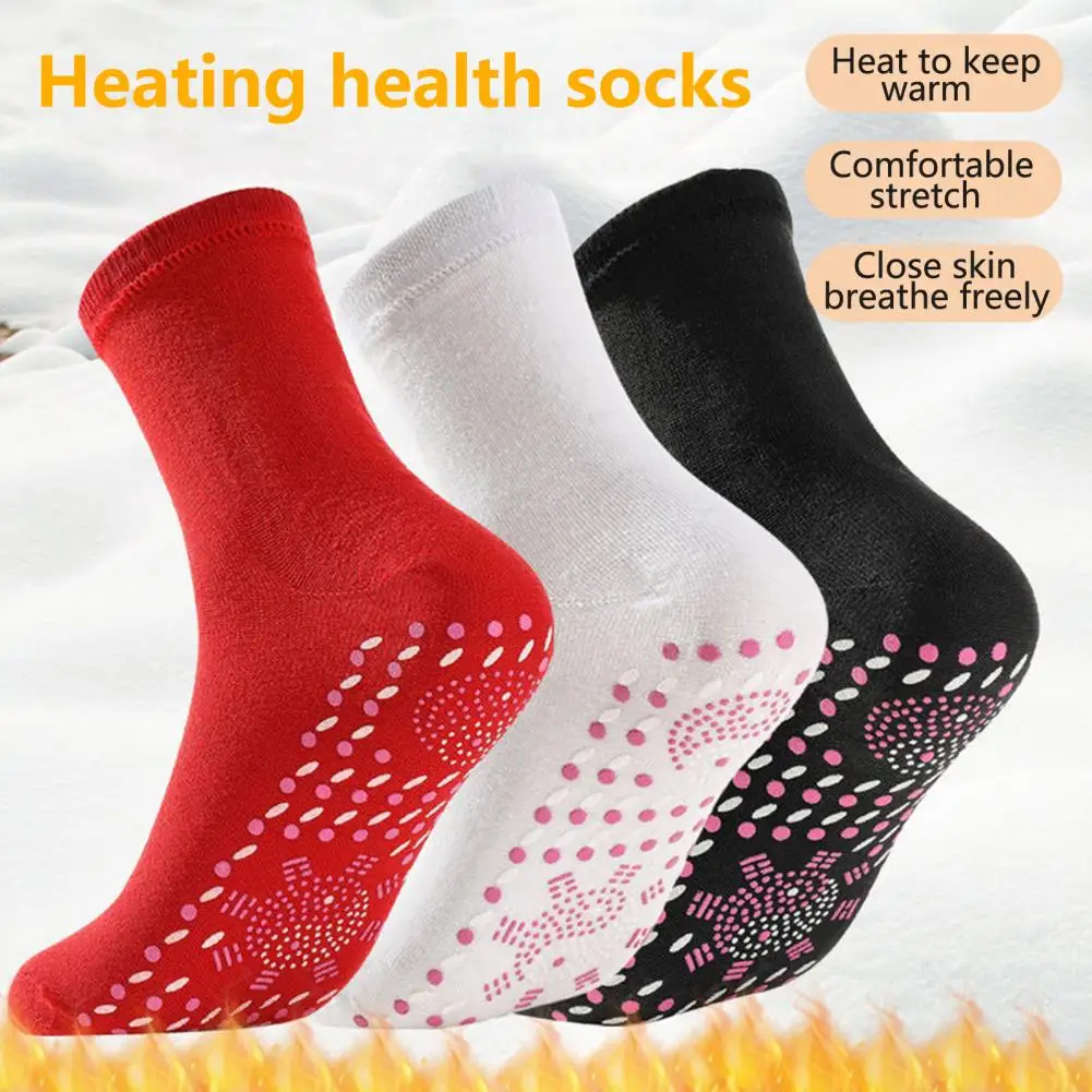 

1 Pair Heating Socks Sweat-absorbing Deodorant High Elasticity Keep Warm Washable Outdoor Self-Heating Therapy Socks for Skiing