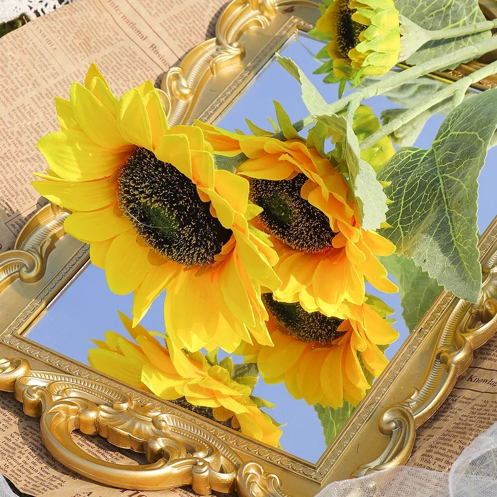 Sunflower Silk Artificial Flower Bouquet Large Sun Flower Home Decor Artificial Flowers Plant Artificial Decorative Flower