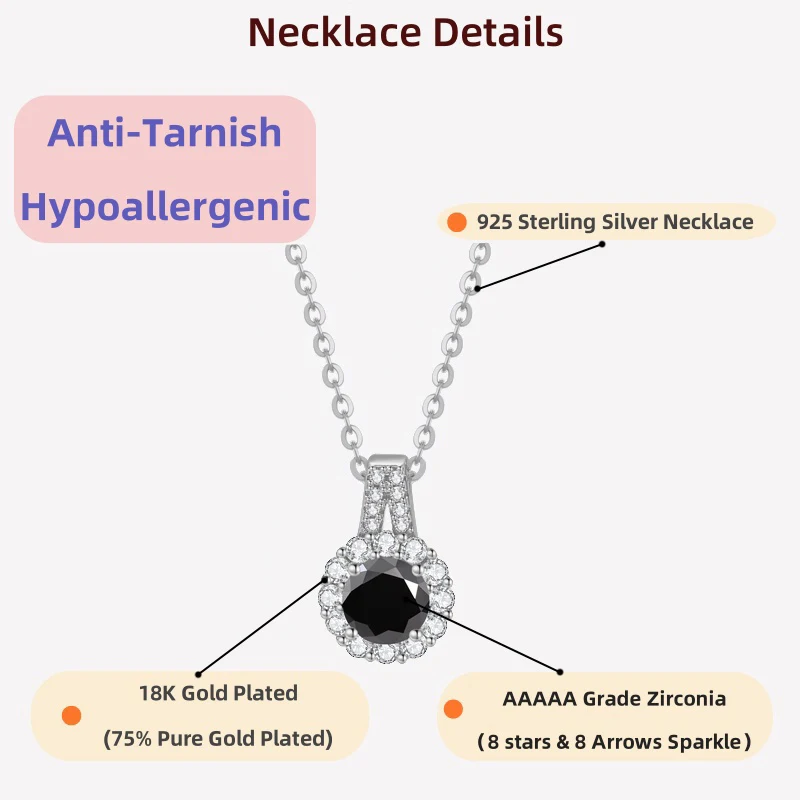 

Ожерелье из стерлингового серебра LAMVOICE S925, украшения для женщин, рождественский подарок, подарок высокого качества, ожерелье из 1-каратного циркония