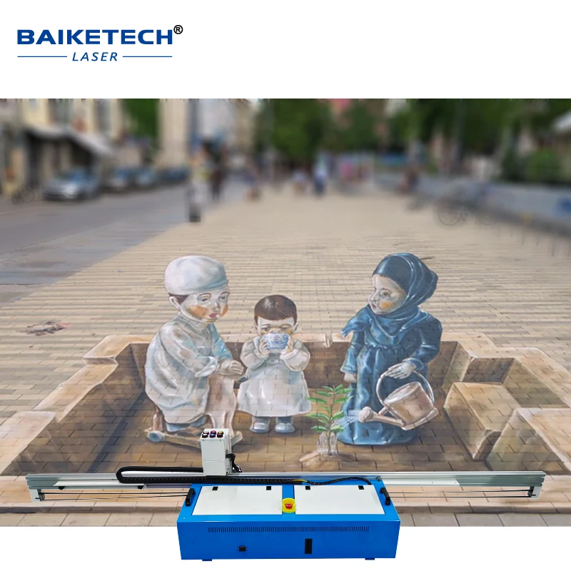 ماكينة طباعة حائط أوتوماتيكية ثلاثية الأبعاد 2 في 1، رأس طباعة ثلاثي DX10، خمسة ألوان، حبر للأشعة فوق البنفسجية