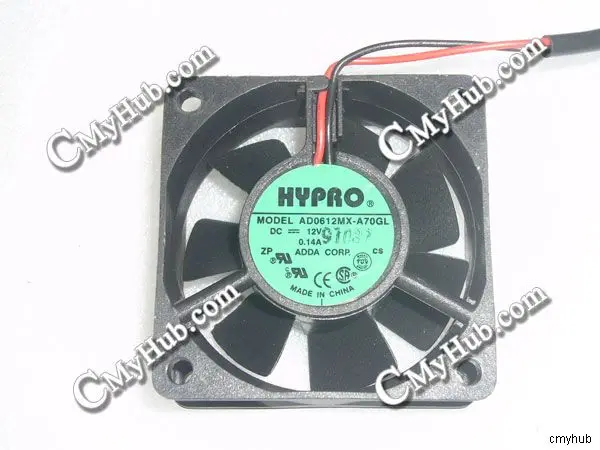 For HYPRO AD0612MX-A70GL DC12V 0.14A 6025 6CM 60mm 60x60x25mm 2Pin Cooling Fan AD0612MX-A70GL