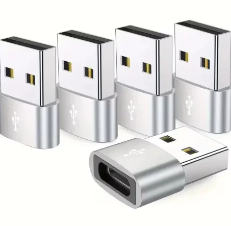 5 szt. Adaptery OTG USB na USB C Trwała metalowa konstrukcja Uniwersalna kompatybilność Zawiera iPhone iPad Samsung S23 IWatch AirPods