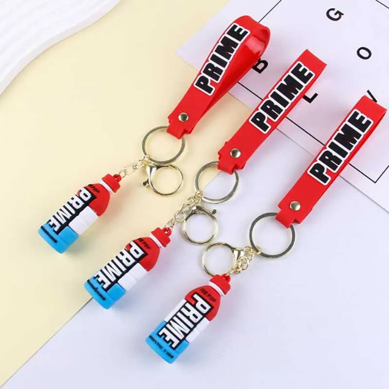 Creative Colorful Drink Bottle Doll Keychain Cute Prime Drink Keychain for Car Key Bag Women Men Party Favors Keyring Gifts