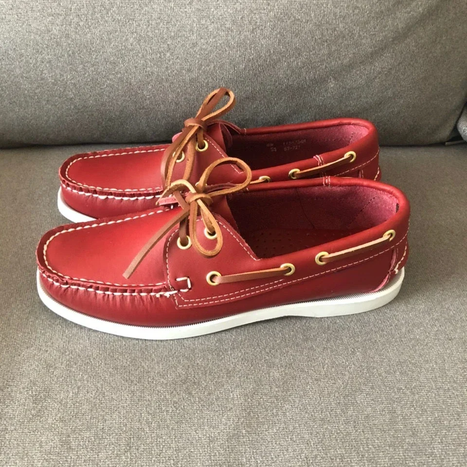 2024 Handmade Genuine Leather Classic Docksides Boat Shoes Mocassins Shoes Mens Casual Loafer Board Shoes