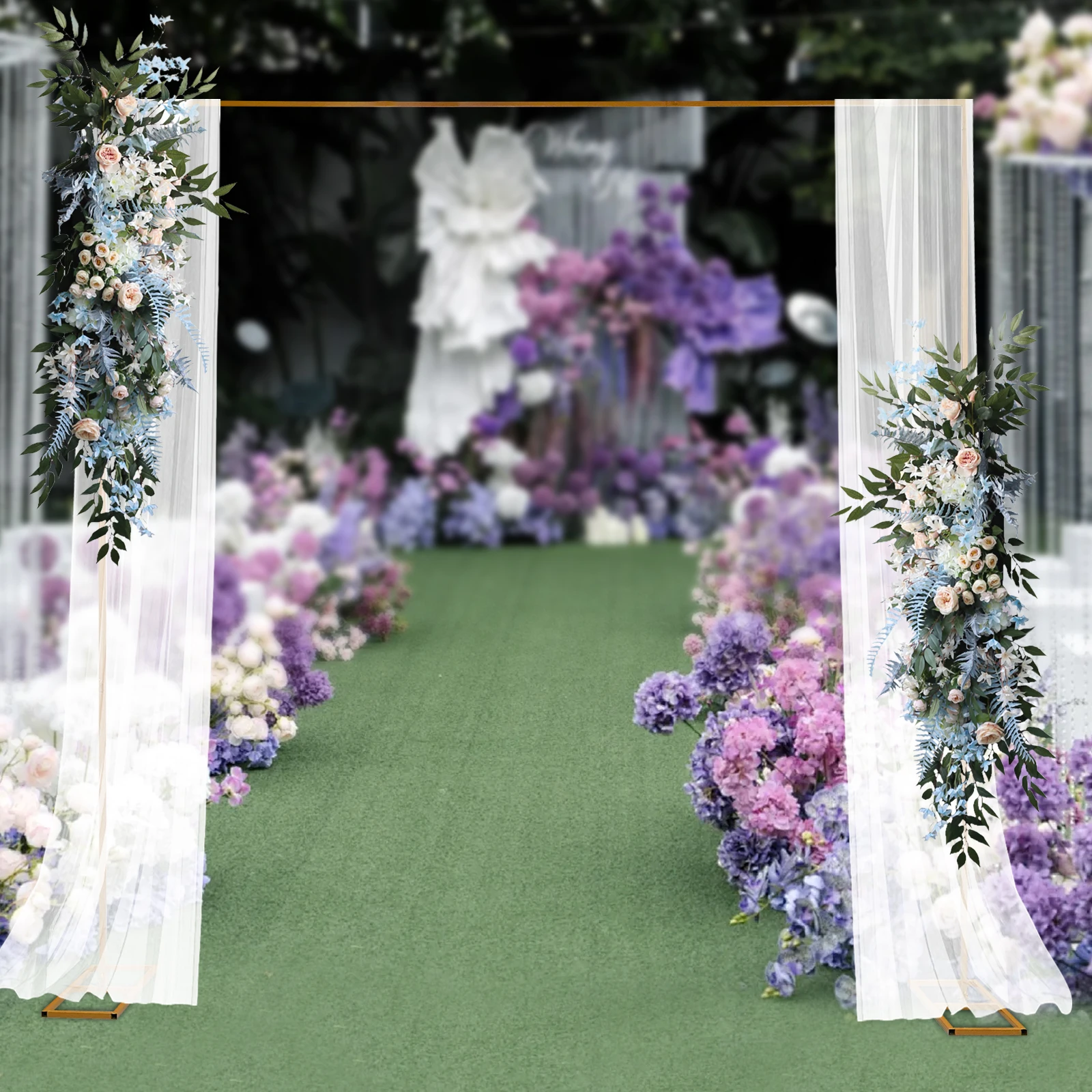 9,8x9,8ft Hochzeitsbogenständer, quadratischer Metallbogen mit Ständern, höhenverstellbar, 3 Höhenstufen für Hochzeiten, Quinceañera, Partys und Eventdekoration – Detail 9