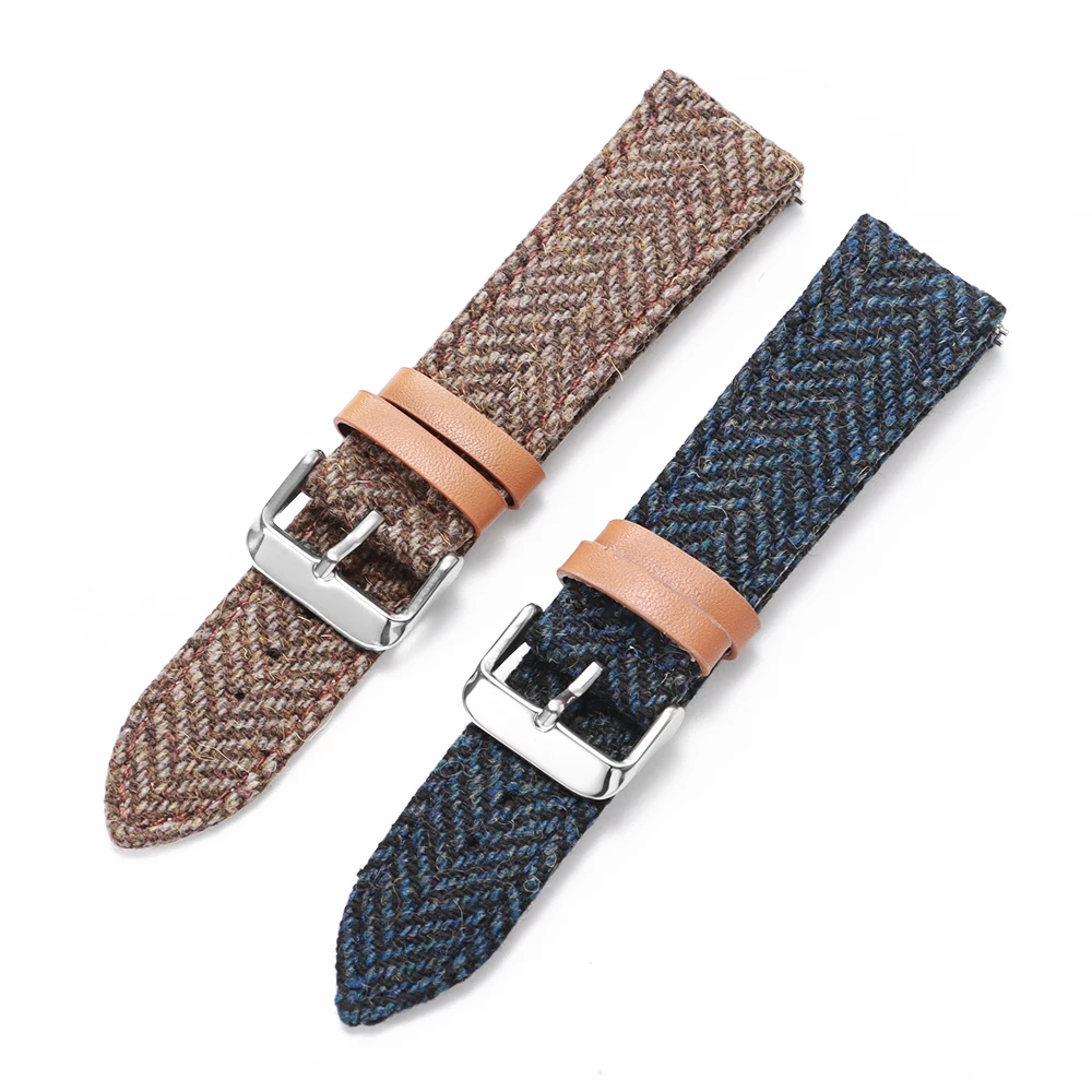 خمر جلد سويدي حزام (استيك) ساعة ل Seiko لهواوي ساعة GT2/3/4/5 الرياضة الإفراج السريع معصمه 18 مللي متر 20 مللي متر 22 مللي متر نسج سوار