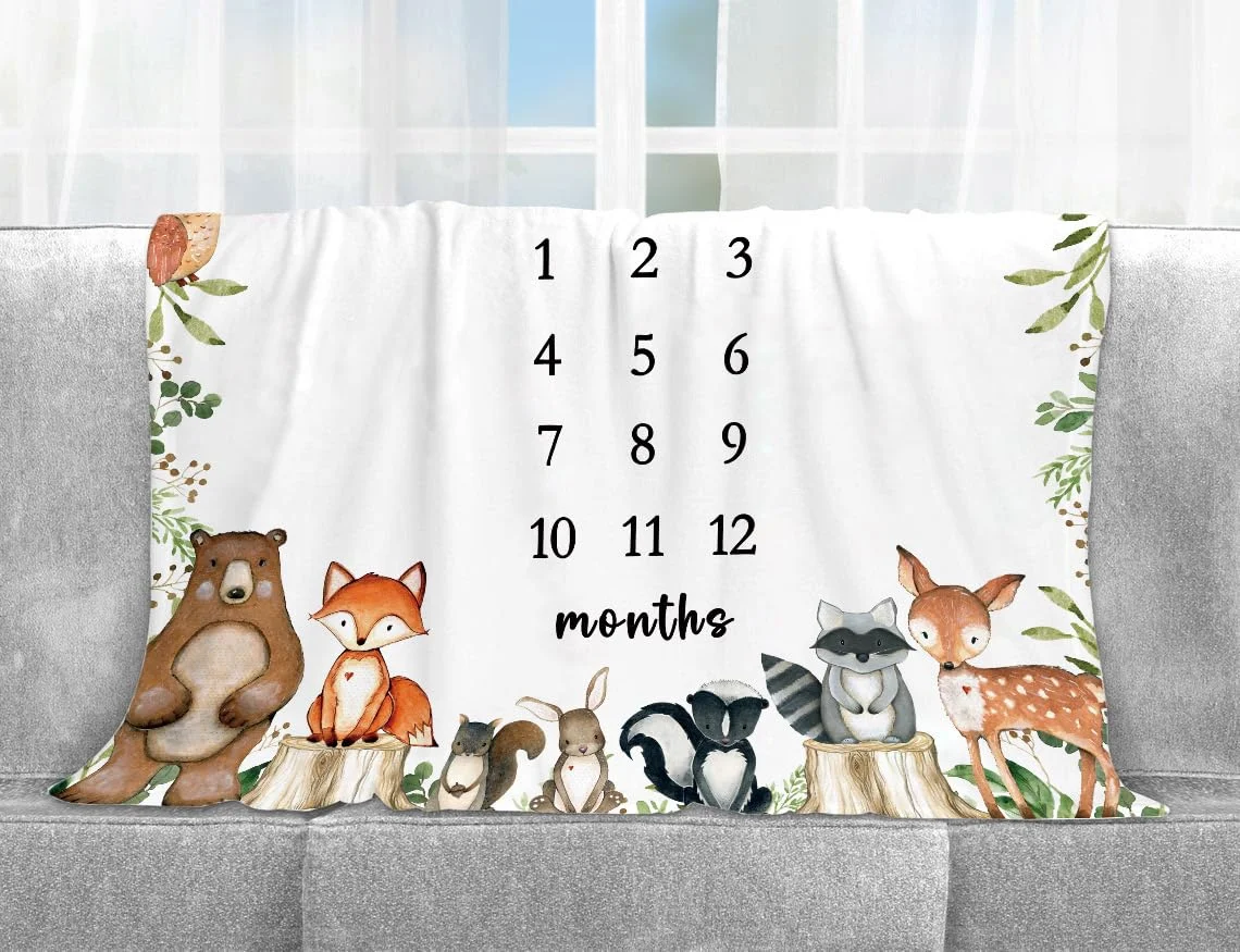 Couverture commémorative pour bébé VIKAMA Little Fresh Forest Animal, fond de photographie pour bébé, cadeau de naissance, souvenir