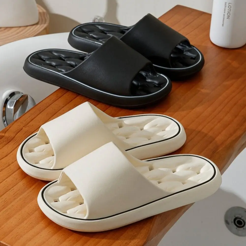 EVA Summer Bathroom Slippers Anti-Slip Soft Bottom Women's Home Slippers Comfortable Quick-Drying Couples Leaky Slippers