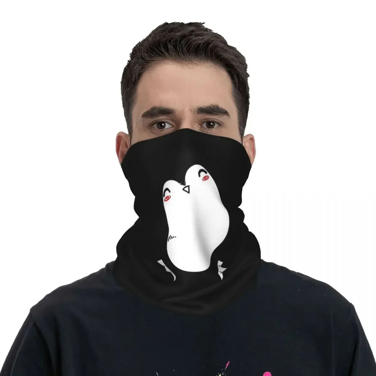 Jumping Penguin Awareness Day Bandana Neck Gaiter Printed Magic Scarf Headband Hiking Fishing For Men Women Adult Winter